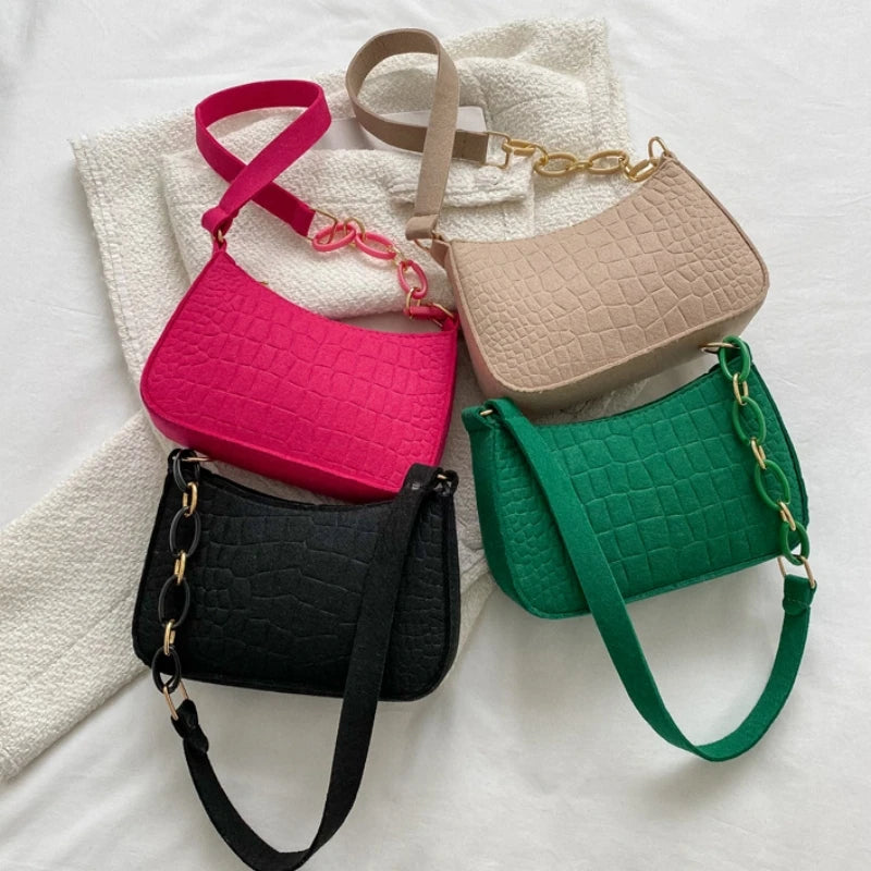 Bolsa de axilas de couro PU feminina, bolsa Hobos retrô, monocromática, casual, moda, nova, 2022