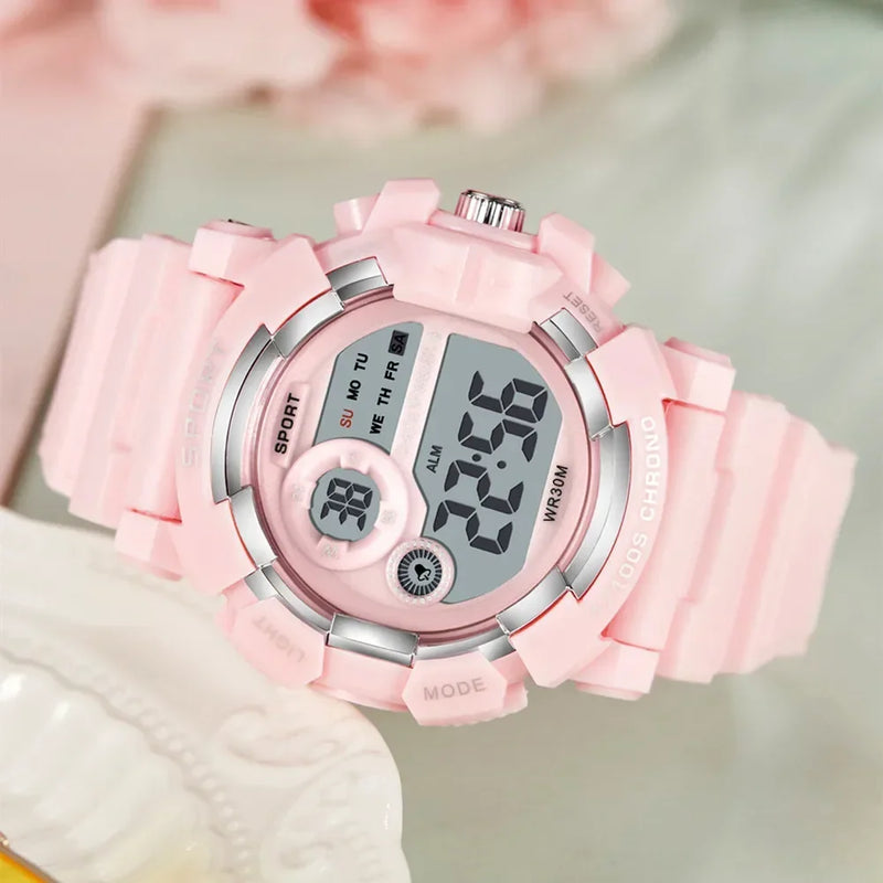 Yikaze moda esportes relógios das mulheres dos homens relógio digital à prova dwaterproof água luminosa despertador relógio de pulso eletrônico para crianças