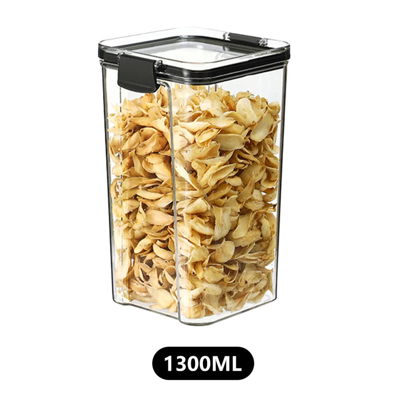 Conjuntos empilháveis de cozinha selada, 460-1800ml, caixa de armazenamento de alimentos de plástico, garrafa de tanque multigrãos, frutas secas, recipientes de armazenamento de chá