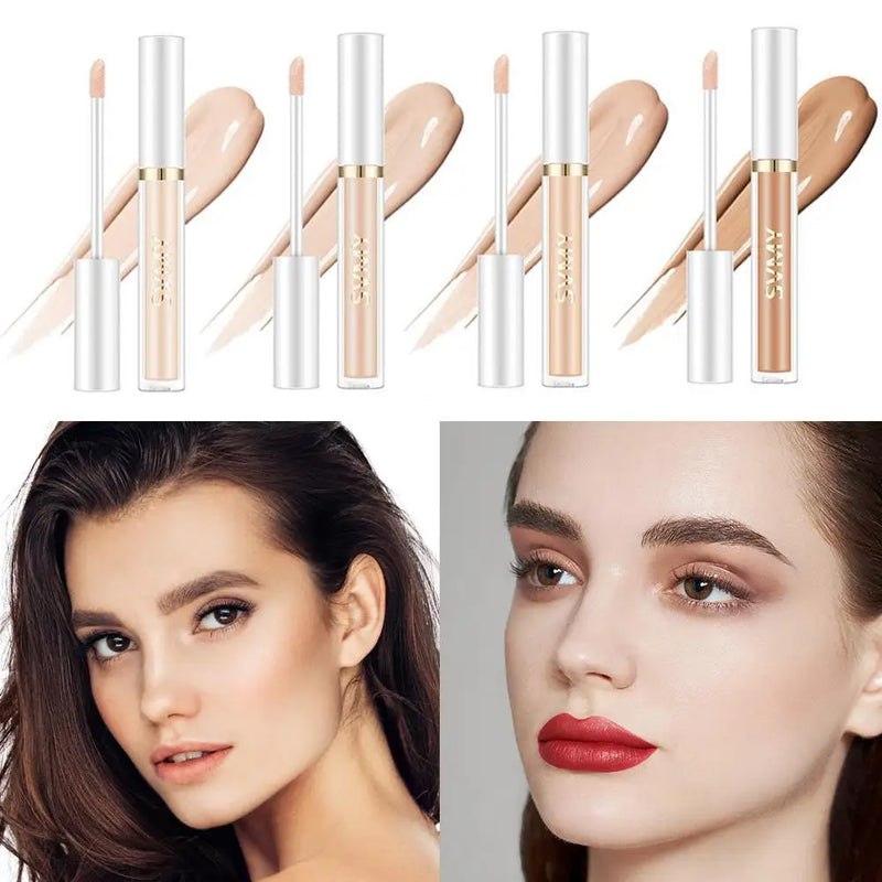 Creme corretivo líquido impermeável, maquiagem leve, tampa hidratante, manchas de acne, círculos escuros Foundation, cosméticos, 4 cores