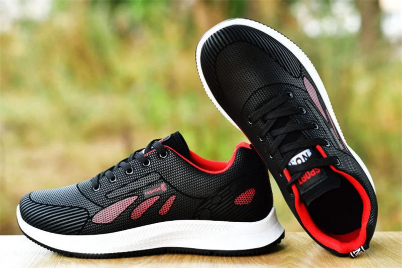 Calçado de couro antiderrapante masculino, tênis de caminhada casual, tênis de corrida na moda, que combina com tudo, novo, verão 2024
