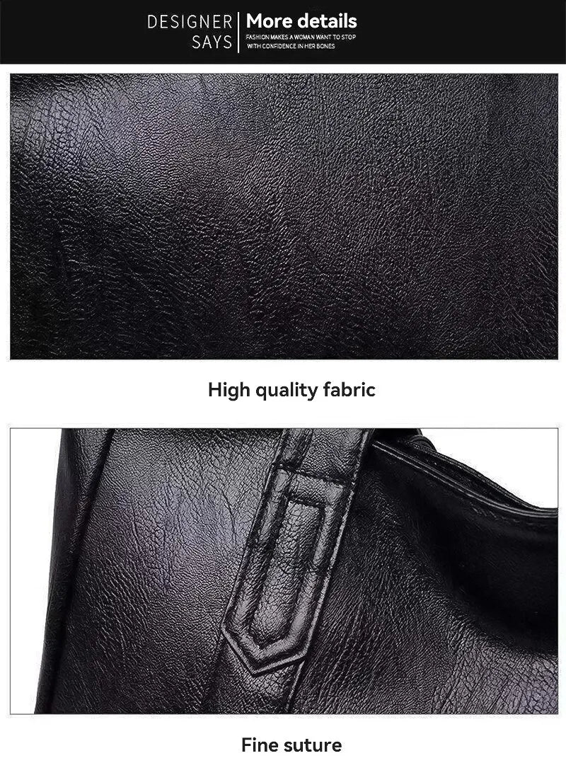 Bolsa tote vintage de grande capacidade, bolsa de ombro vegana retrô, bolsa casual feminina para deslocamento