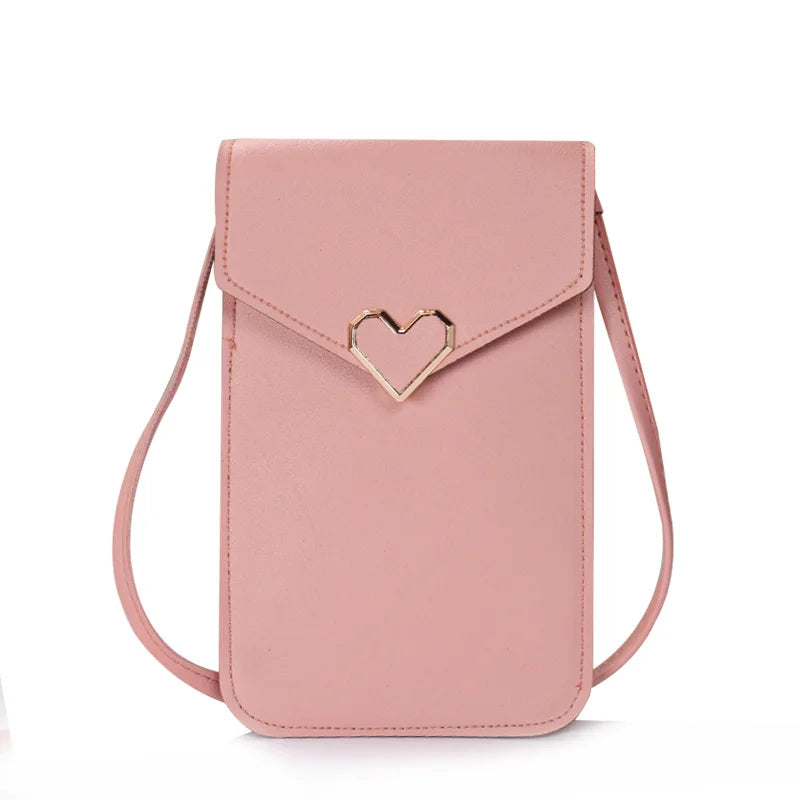 Bolsa feminina pequena de ombro crossbody, couro pu, bolsa de bolso para celular, bolsa para cartão, carteira, bolsa carteiro