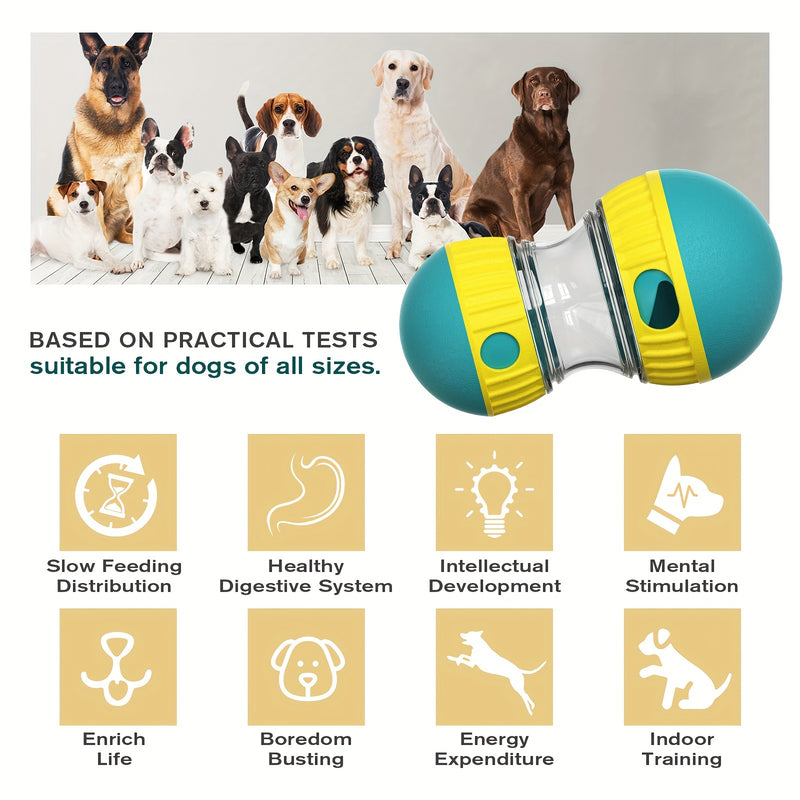 Brinquedo durável e interativo para cães, dispensador de guloseimas - quebra-cabeça de alimentação lenta para todas as raças, bola de mastigação para saúde bucal